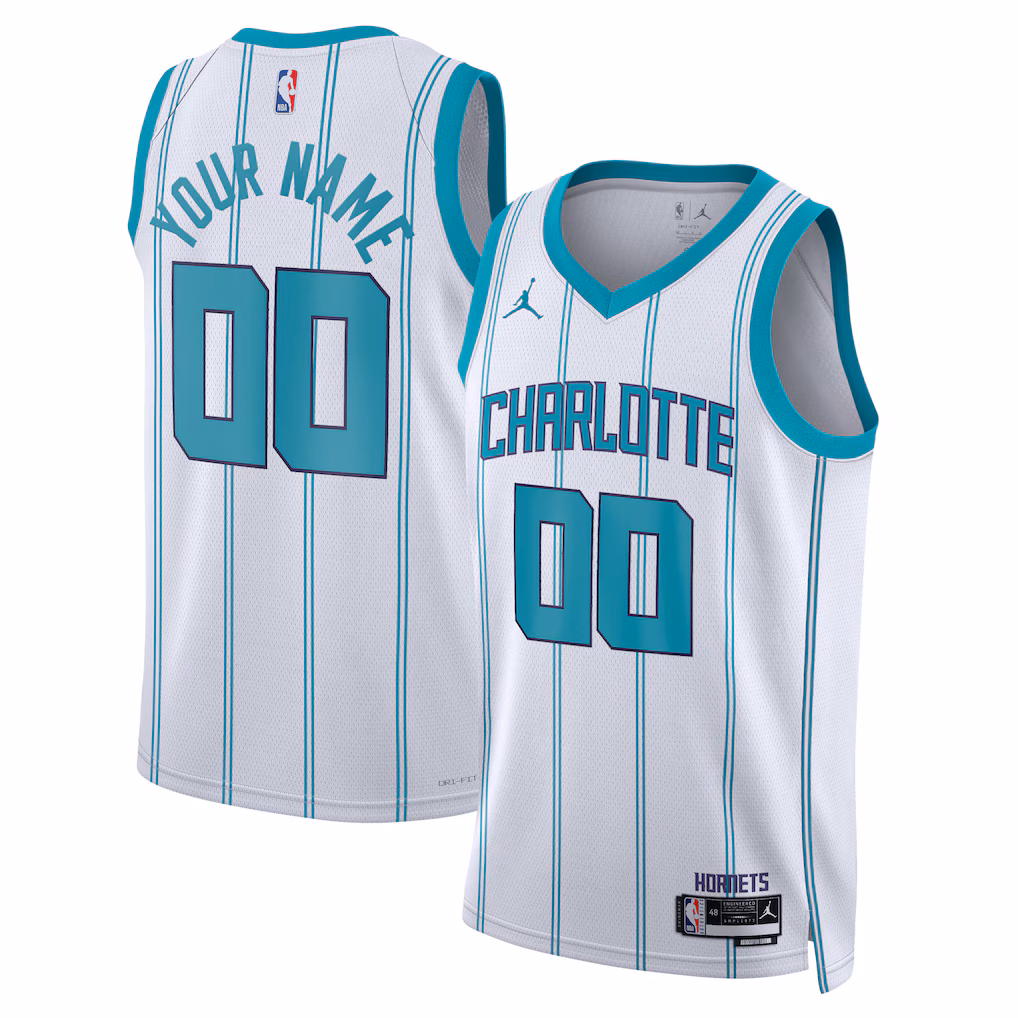 2 Charlotte Hornets custom basketball jerseys, in any size, with any name, and of any style