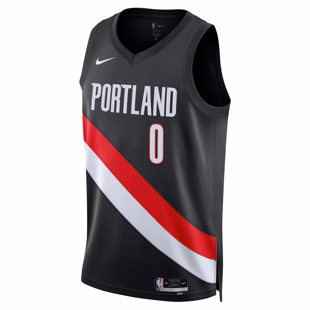 Portland Trail Blazers Damian Lillard Black Jersey