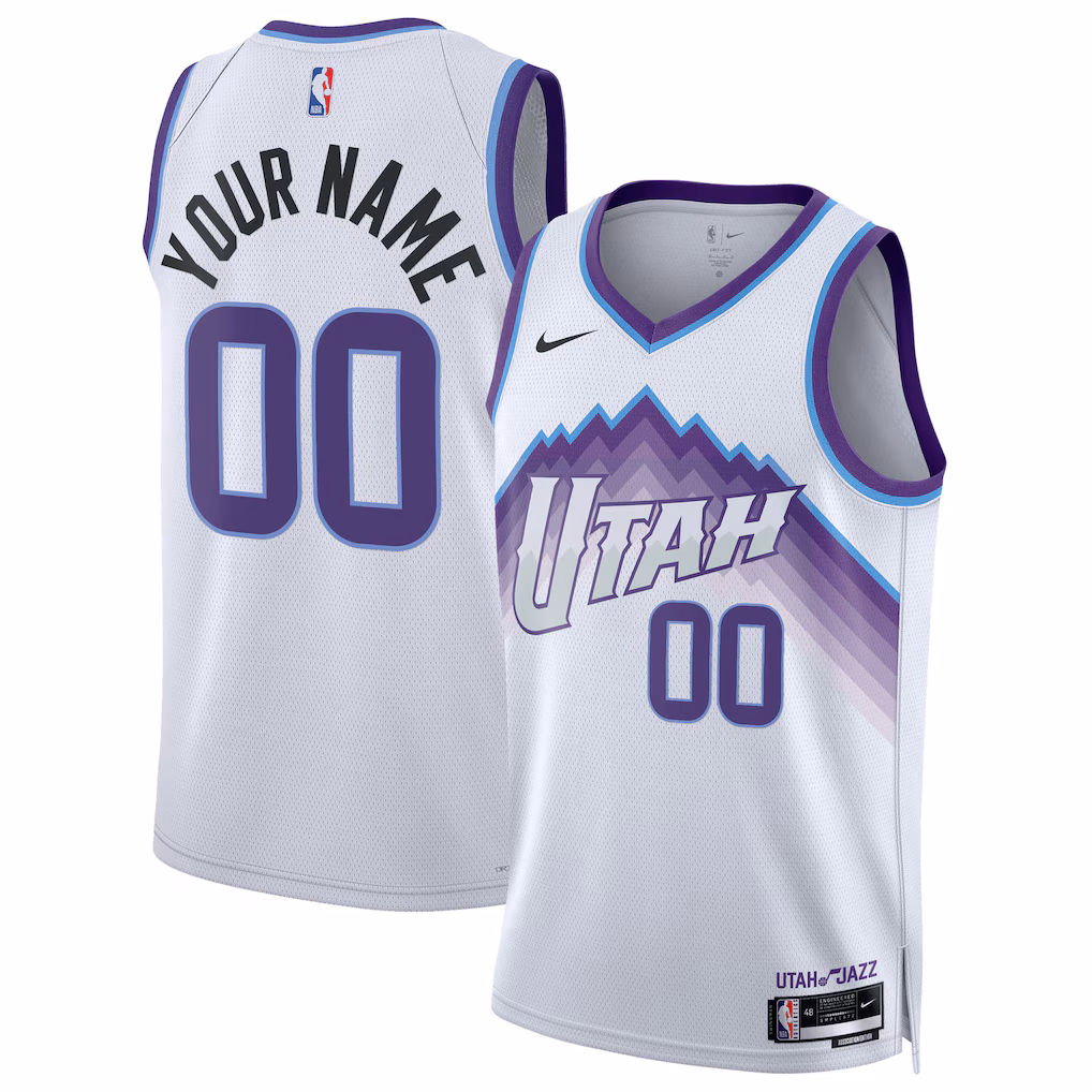 4 Utah Jazz custom basketball jerseys, in any size, with any name, and of any style