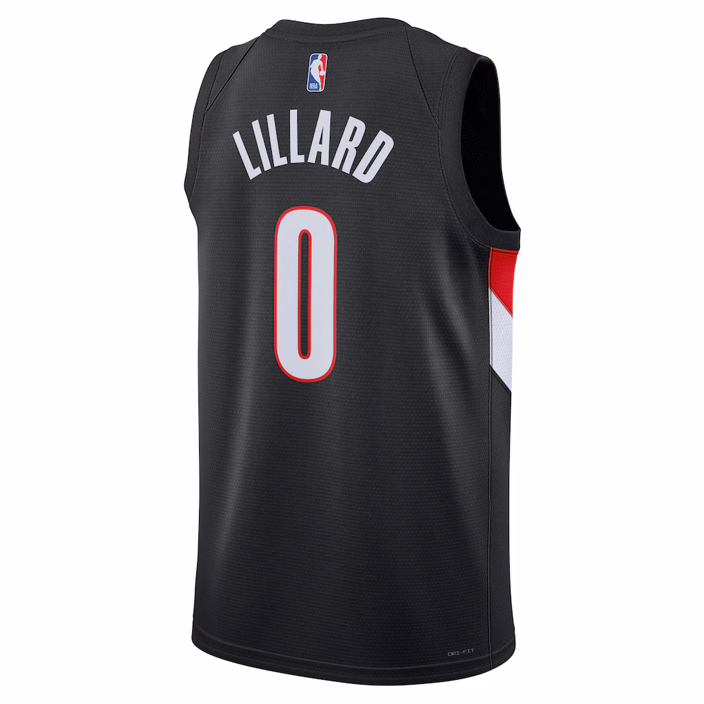 Portland Trail Blazers Damian Lillard Black Jersey