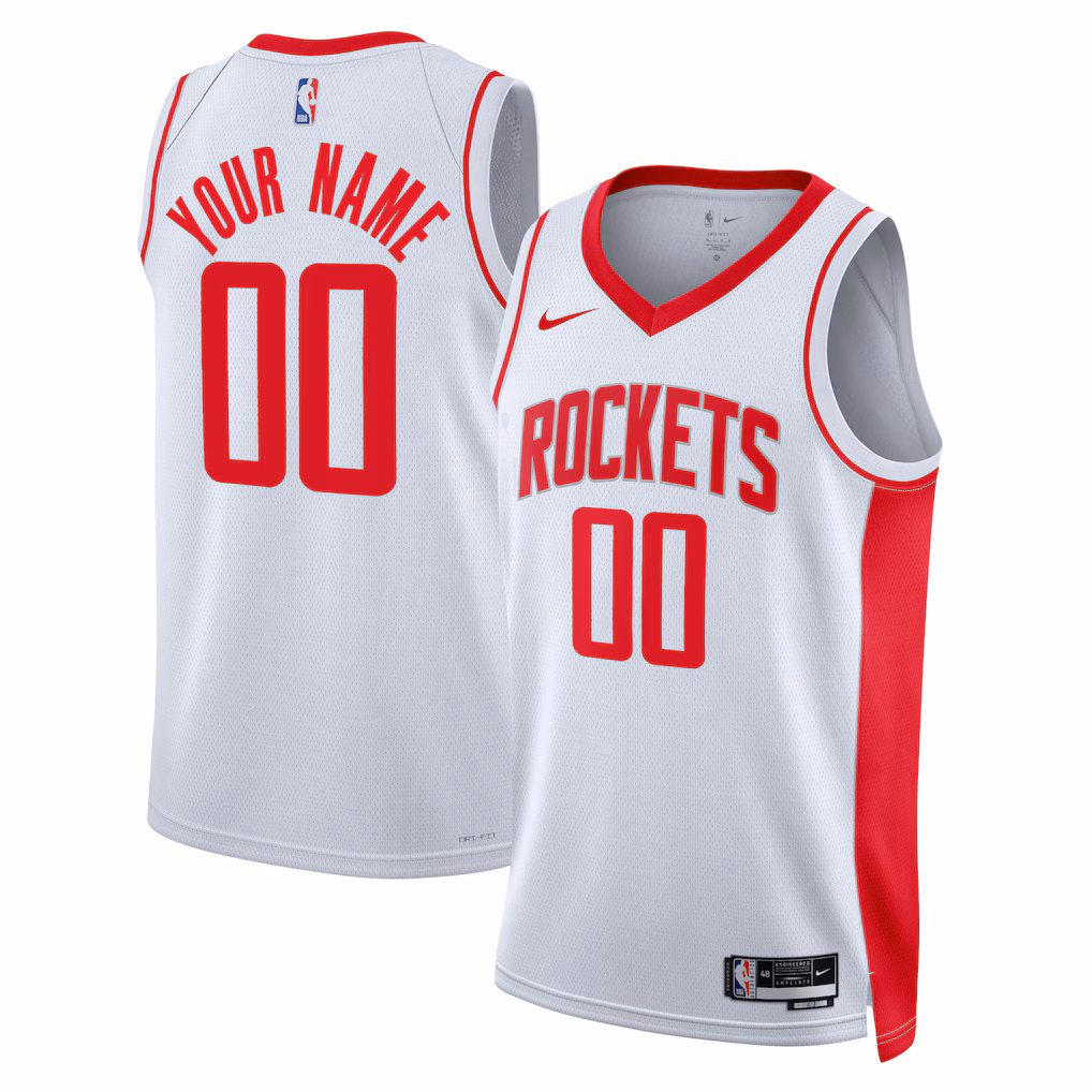 7 Houston Rockets custom basketball jerseys, in any size, with any name, and of any style