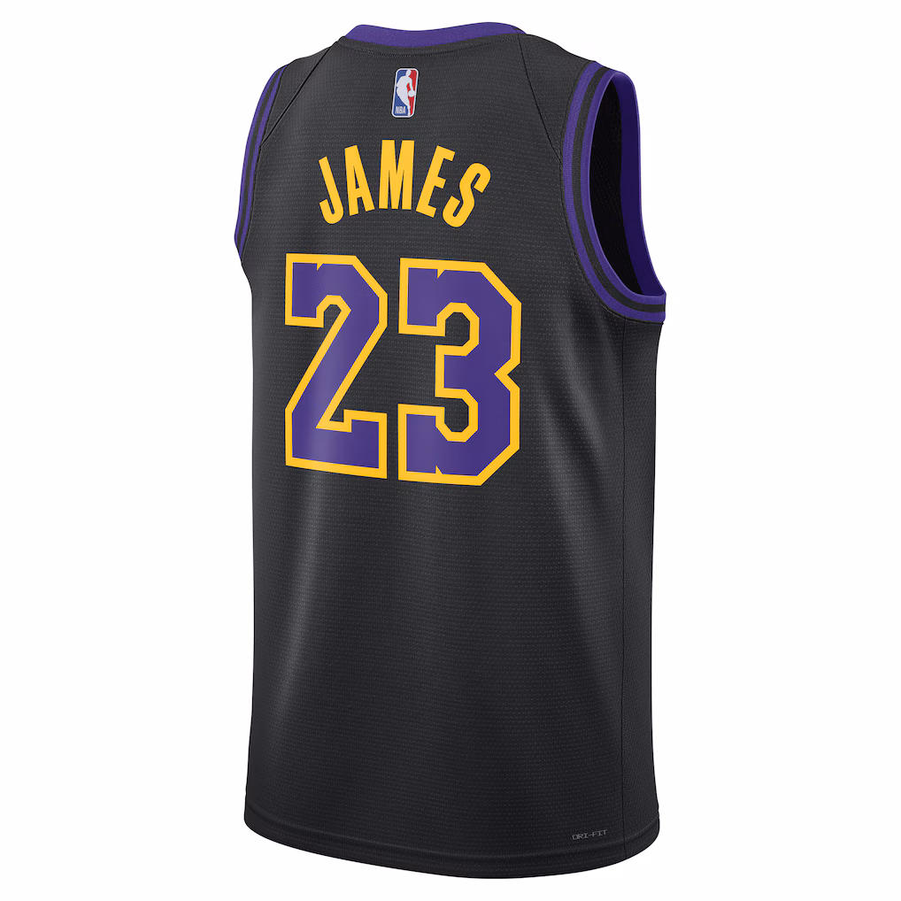 Los Angeles Lakers LeBron James Black Jersey - City Edition