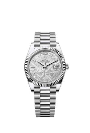 M228236-0011 Rolex Day-Date 40mm Platinum Baguette Diamond Bezel President Bracelet Automatic Watch