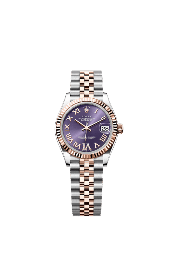 M278271-0020 Rolex Datejust 31mm Two-Tone Everose Gold Fluted Bezel Ladies Automatic Watch