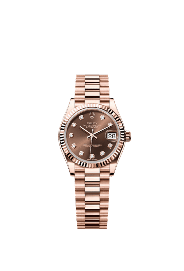 M278275-0010 Rolex Datejust 31mm Everose Gold Fluted Bezel Ladies Automatic Watch