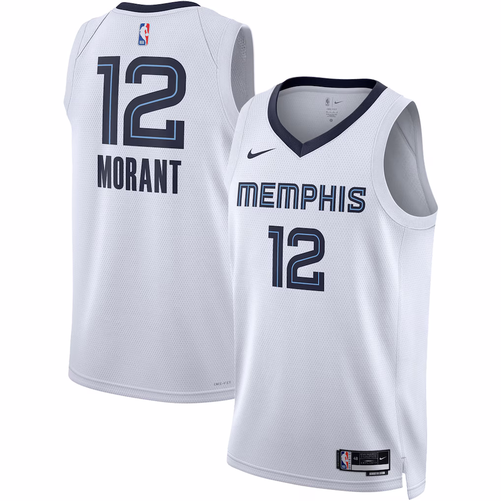 Memphis Grizzlies Ja Morant White Jersey