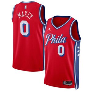 Philadelphia 76ers Tyrese Maxey Red Jersey Philadelphia 76ers Tyrese Maxey Red Jersey