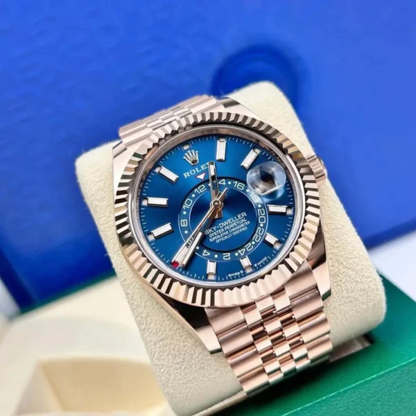 mmexport1772967688165 Rolex Sky-Dweller 42mm 18K Everose Gold Oyster Bracelet Automatic Watch