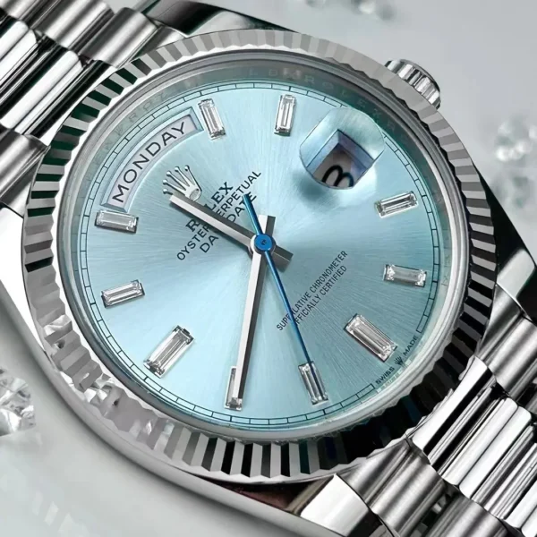 Rolex Day-Date 36mm Platinum Fluted Bezel President Bracelet Automatic Watch