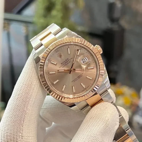 mmexport1774012099435 Rolex Datejust 41mm Two-Tone Everose Gold Fluted Bezel Automatic Watch