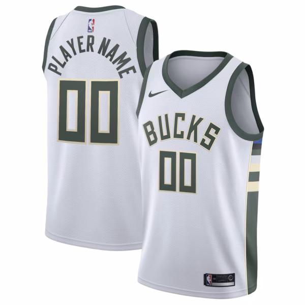 white Milwaukee Bucks White Jersey