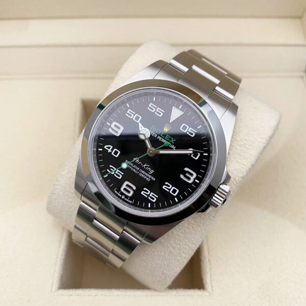 wps (2) Rolex Air-King Stainless Steel Automatic Mechanical Wristwatch