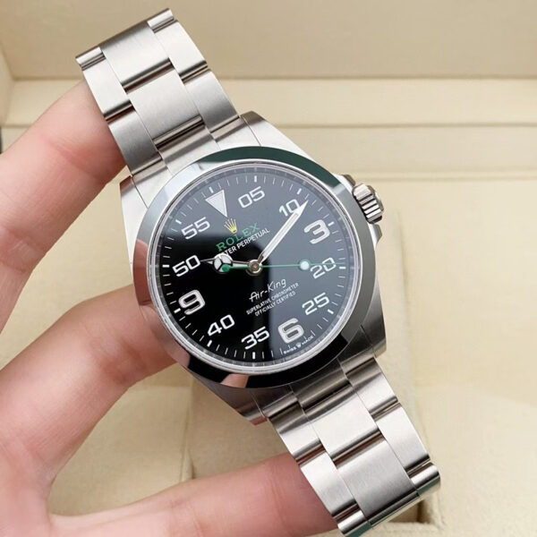 wps (3) Rolex Air-King Stainless Steel Automatic Mechanical Wristwatch