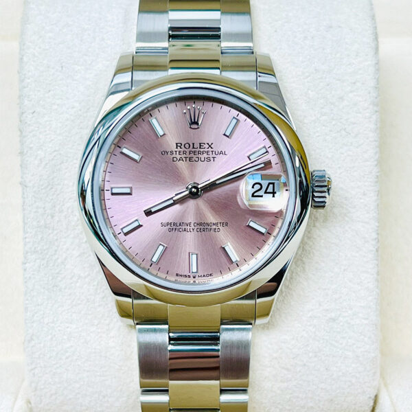 wps (5) Rolex Datejust 31mm 904L Oystersteel Smooth Bezel Oyster Bracelet Ladies Automatic Watch