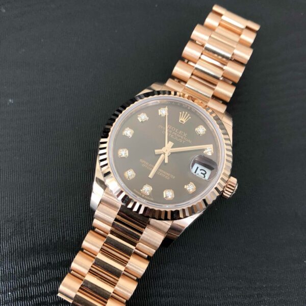 详情-5 Rolex Datejust 31mm Everose Gold Fluted Bezel Ladies Automatic Watch